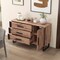 Costway Vintage Accent Cabinet Sideboard Cabinet with 3 Drawers, 1 Door, 1 Adjustable Shelf Rustic Brown